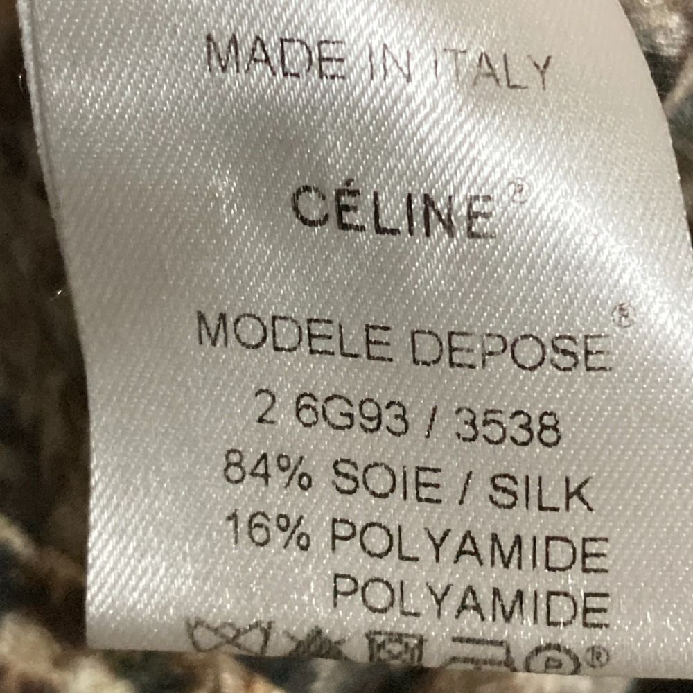 美品 CELINE セリーヌ フィービー期 チェック転写プリント シルクミニ  