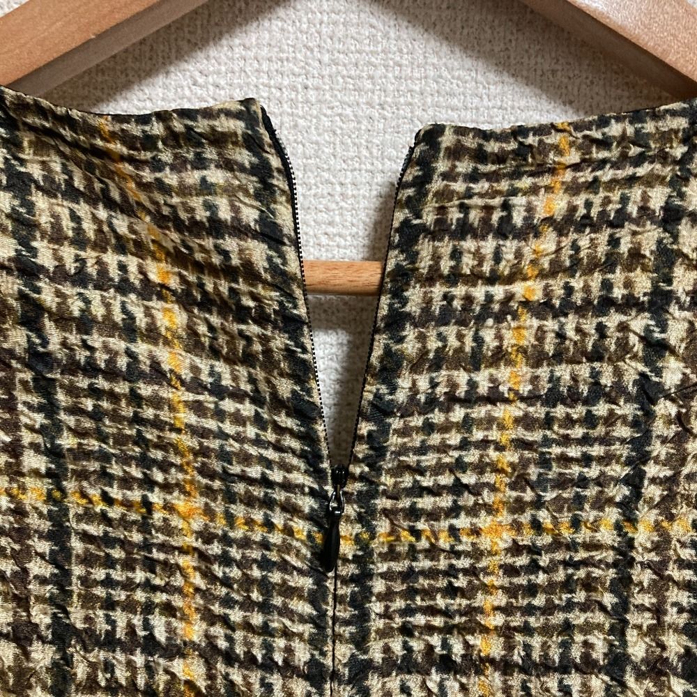 美品 CELINE セリーヌ フィービー期 チェック転写プリント シルクミニ  