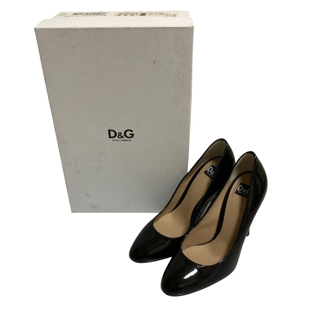 ♥ D＆G ディーアンドジー ドルチェアンドガッバーナ パテントレザー パンプス サイズ36 23 cm相当 ブラック レディース 古着