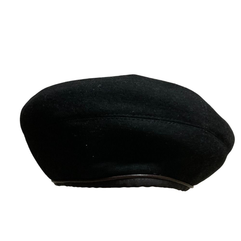 エルメス　黒のカシミヤ　ベレー帽 美品 HERMES エルメス セリエ金具 カシミヤ100％ ベレー帽 ハット