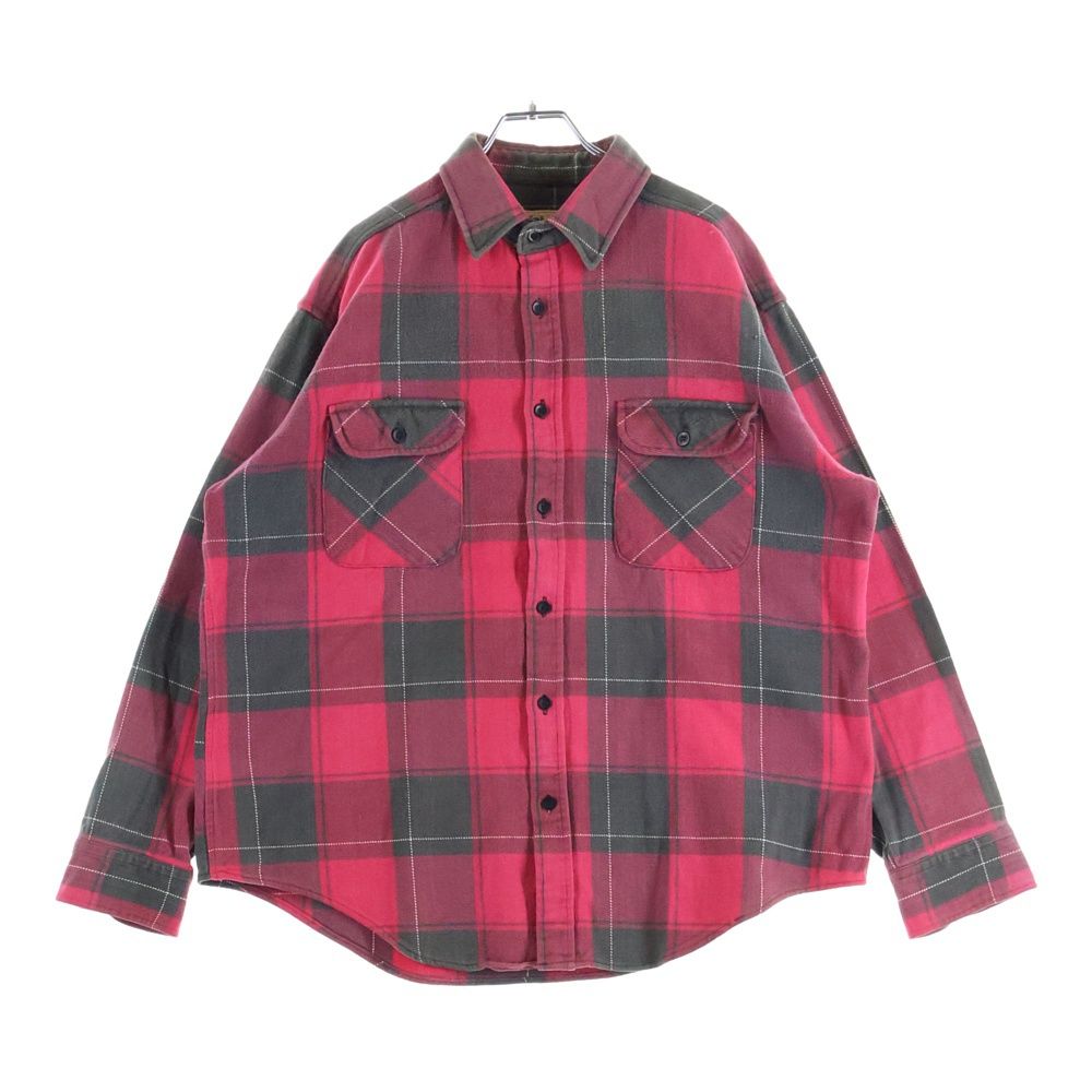 VINTAGE ヴィンテージ 80 S TRAILSEND BLOCK CHECK COTTON L|S SHIRT ブロックチェック コットン 長袖シャツ ピンク|ブラック