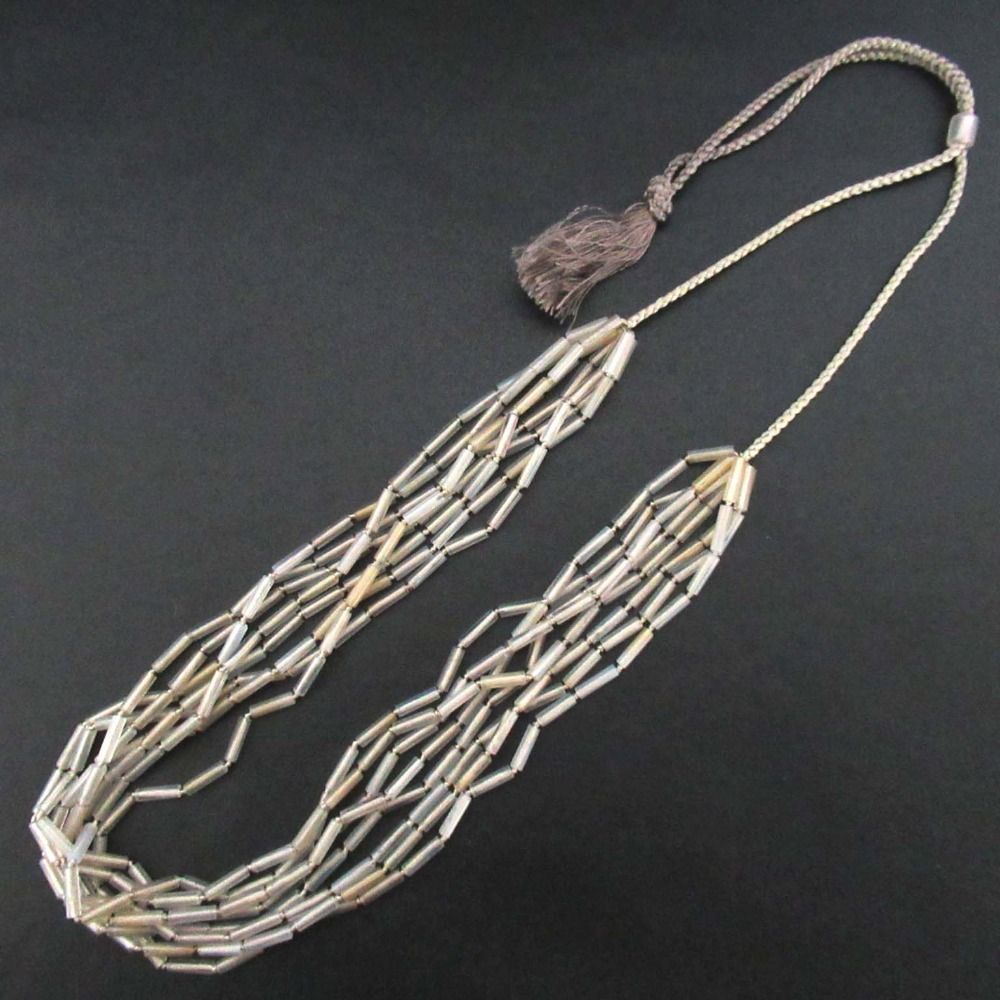 Jurgen Lehl ヨーガンレール 雨花石 ナチュラルアゲート 8連ネックレス グレー レディース 古着