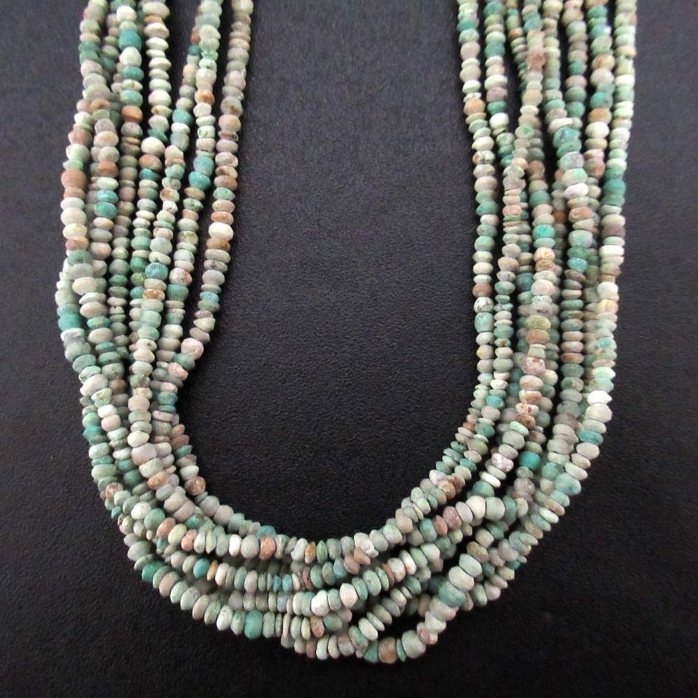 美品 Jurgen Lehl ヨーガンレール 天然ビーズ8連ネックレス グリーン