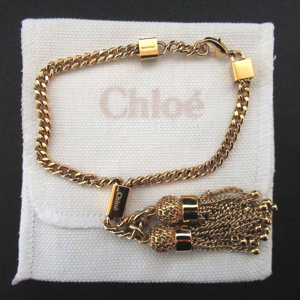 クロエ チェーンブレスレット タッセル スワロフスキー ゴールド イタリア製 クロエ チェーンブレスレット タッセル スワロフスキー ゴールド