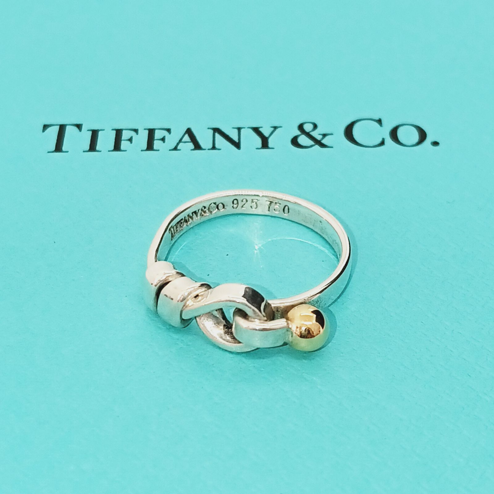 仕上げ ティファニー Tiffanyリング フック＆アイ SV 925 750 約9号 変色予防処理＆殺菌済