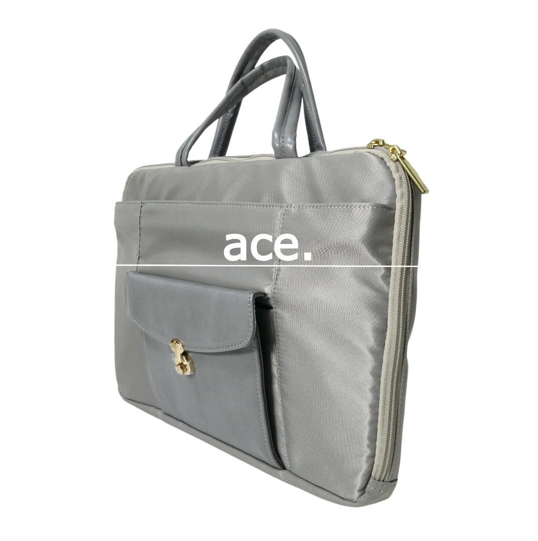 美品 ace. エース レザー×ナイロン系 ポケット ビジネスバッグ
