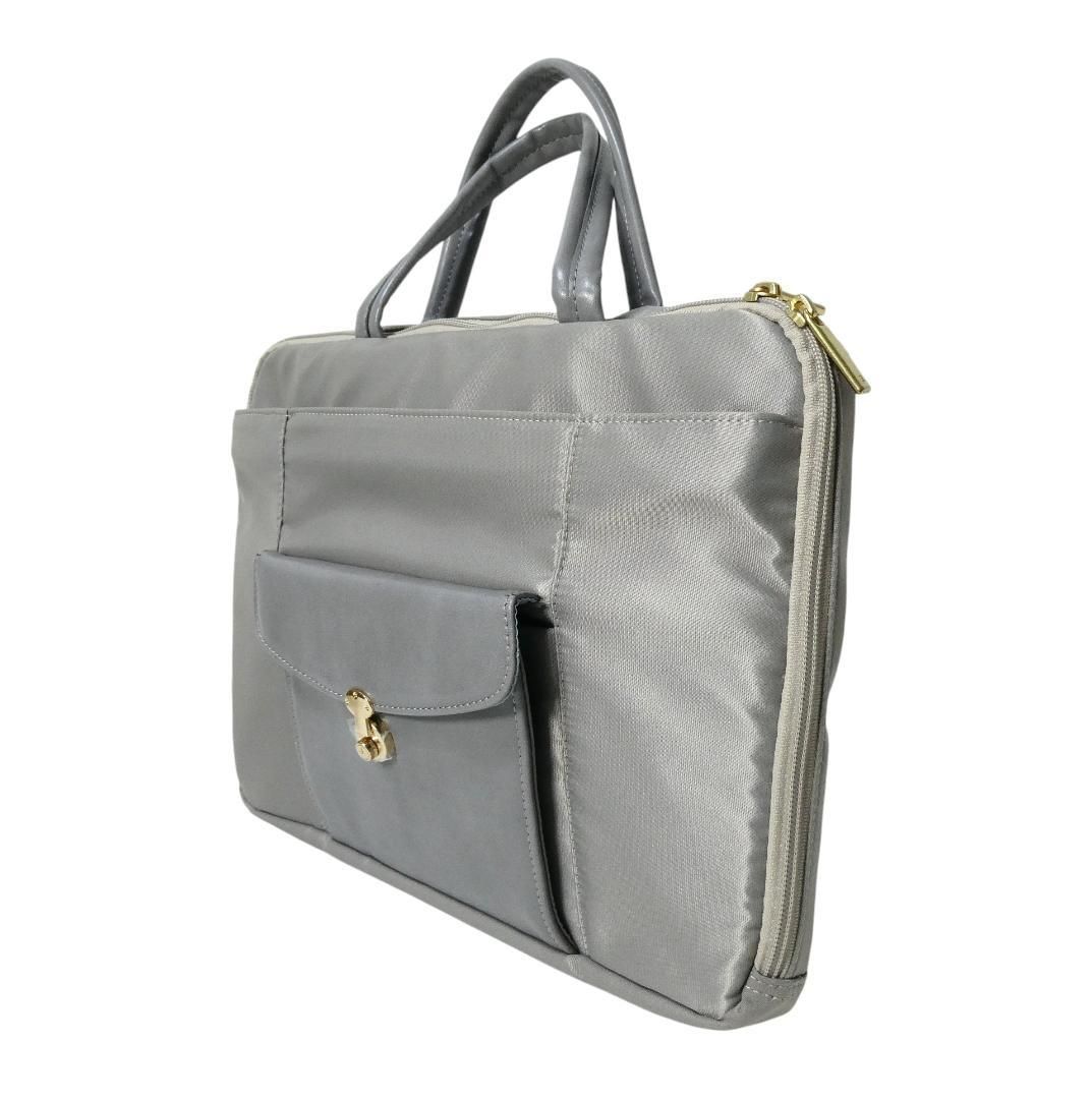 【美品】大容量 ACE エース 2WAY ブリーフケース ビジネスバッグ グレー 美品 ace. エース レザー×ナイロン系 ポケット ビジネスバッグ