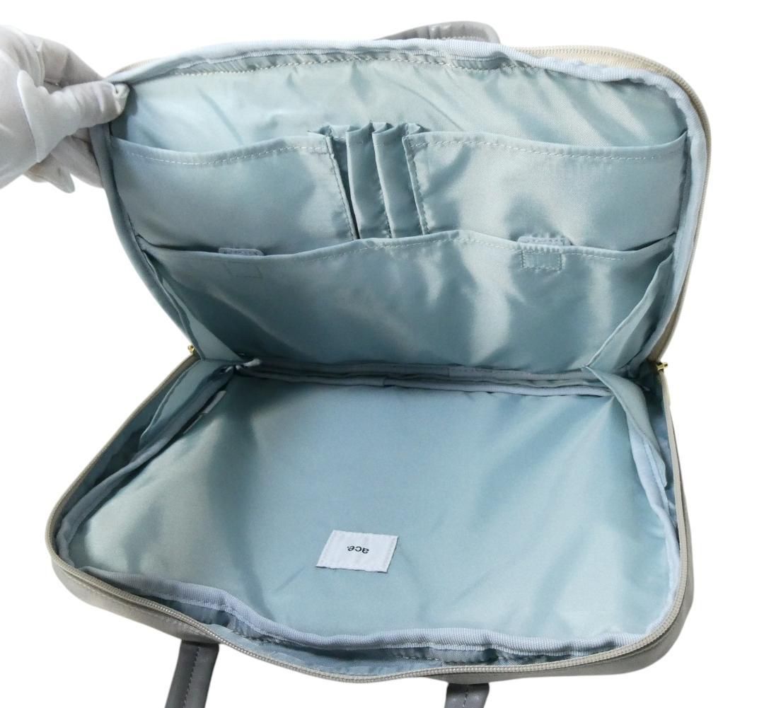 美品 ace. エース レザー×ナイロン系 ポケット ビジネスバッグ