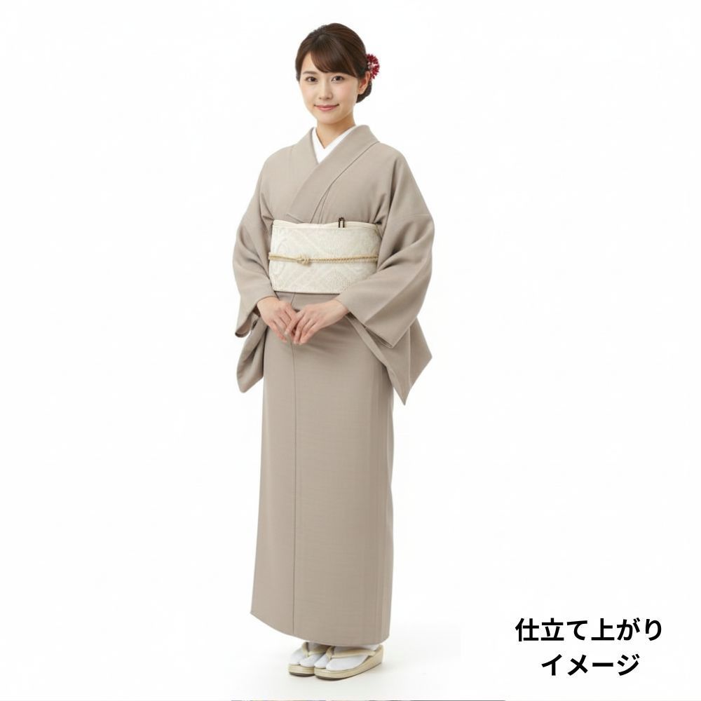 結城紬反物 正絹 リユース 落ち着いたベージュ系 奥順 はたおり娘 i 10-002-2 8050-00829