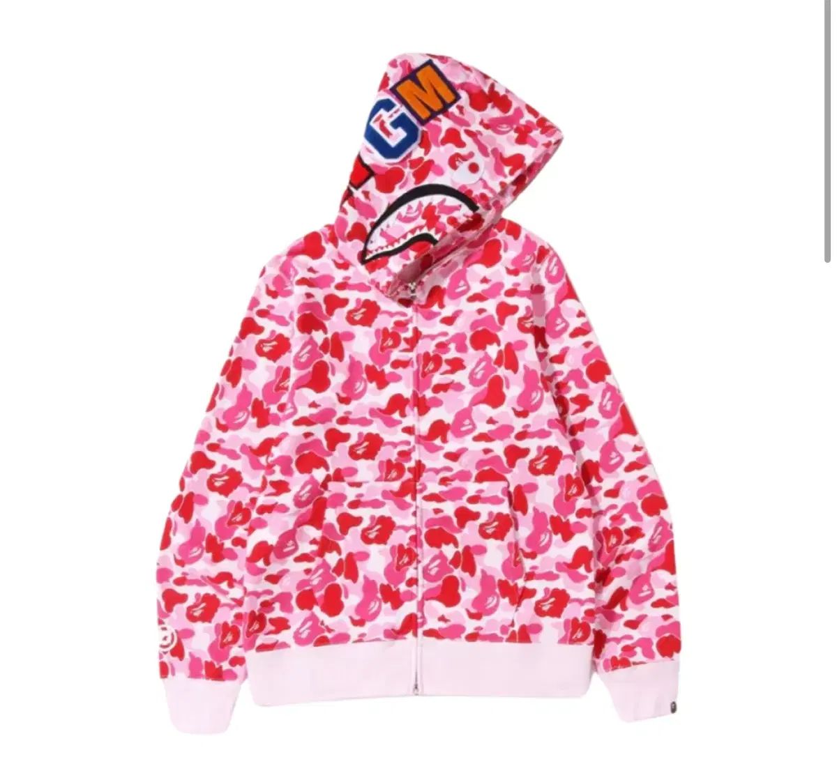 A BATHING APE ピンク カモフラ シャーク ジップアップ