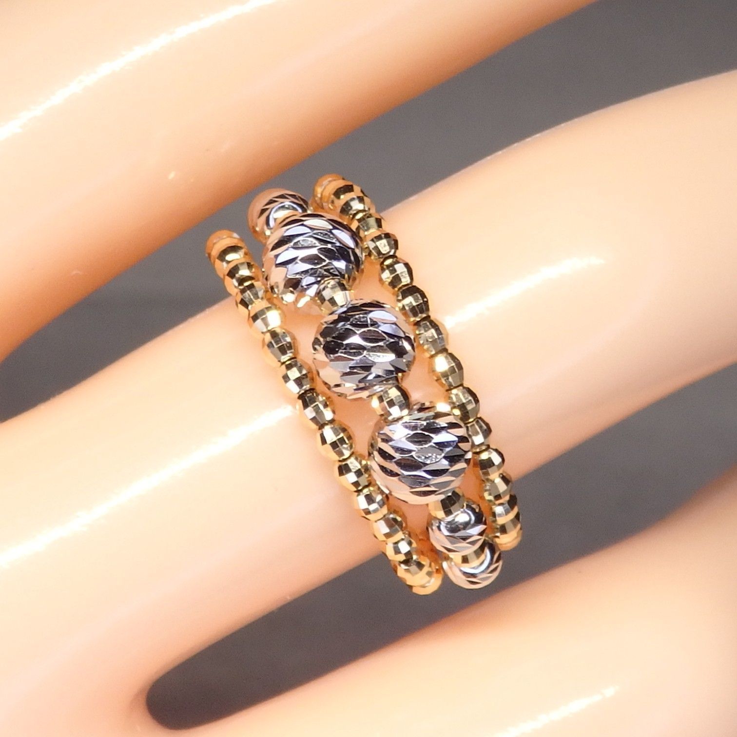 形状記憶リング 3連 Z5824 K18YG/WG 地金 指輪 フリーサイズ - メルカリ