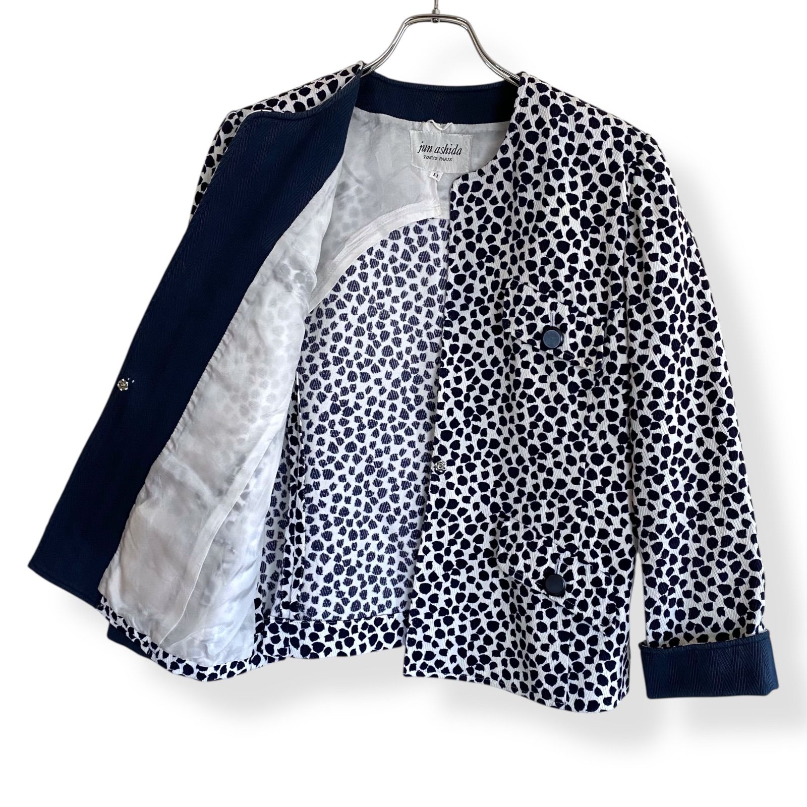 jun ashida ジュンアシダ ネイビー×ホワイト レディース アウター