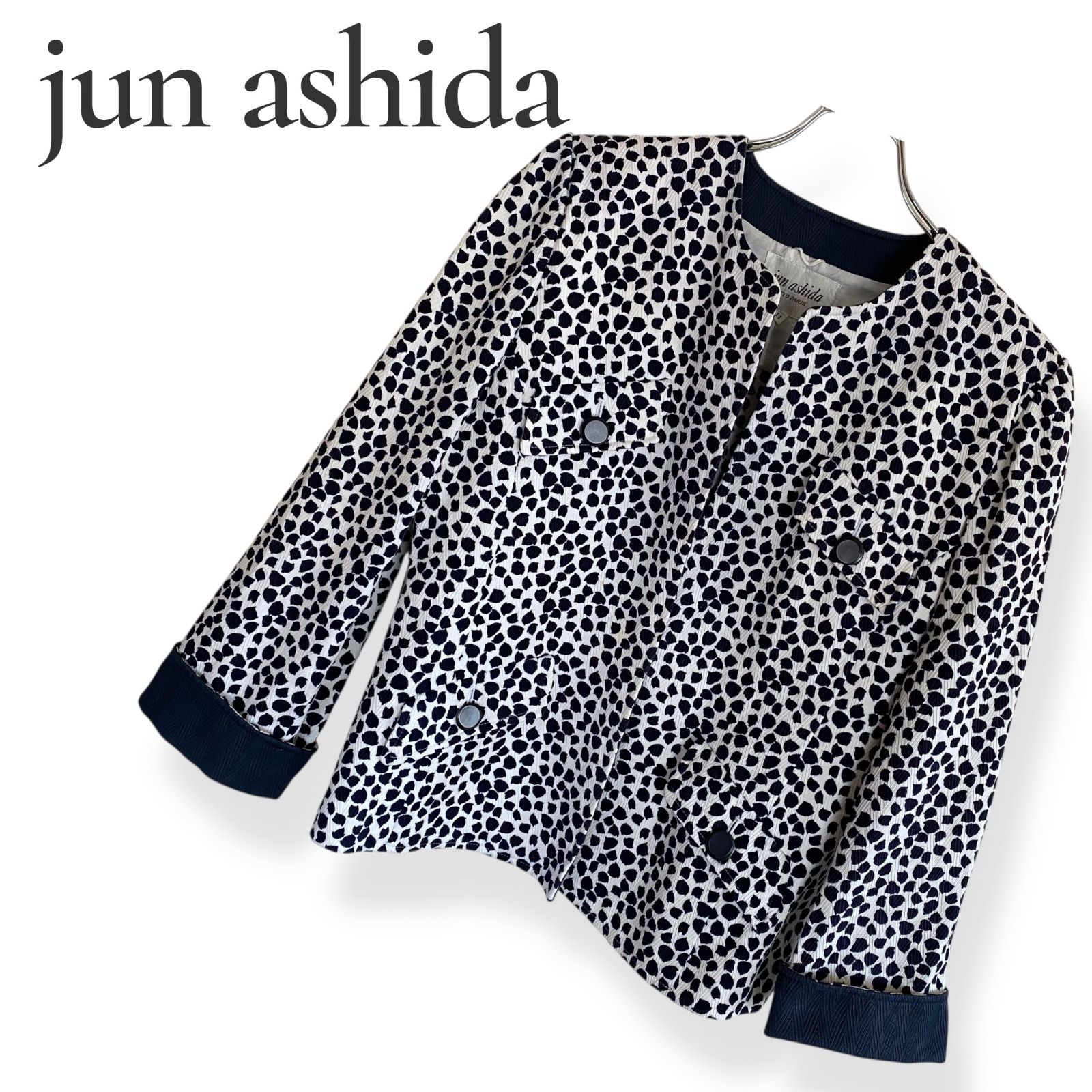 jun ashida ジュンアシダ ネイビー×ホワイト レディース アウター