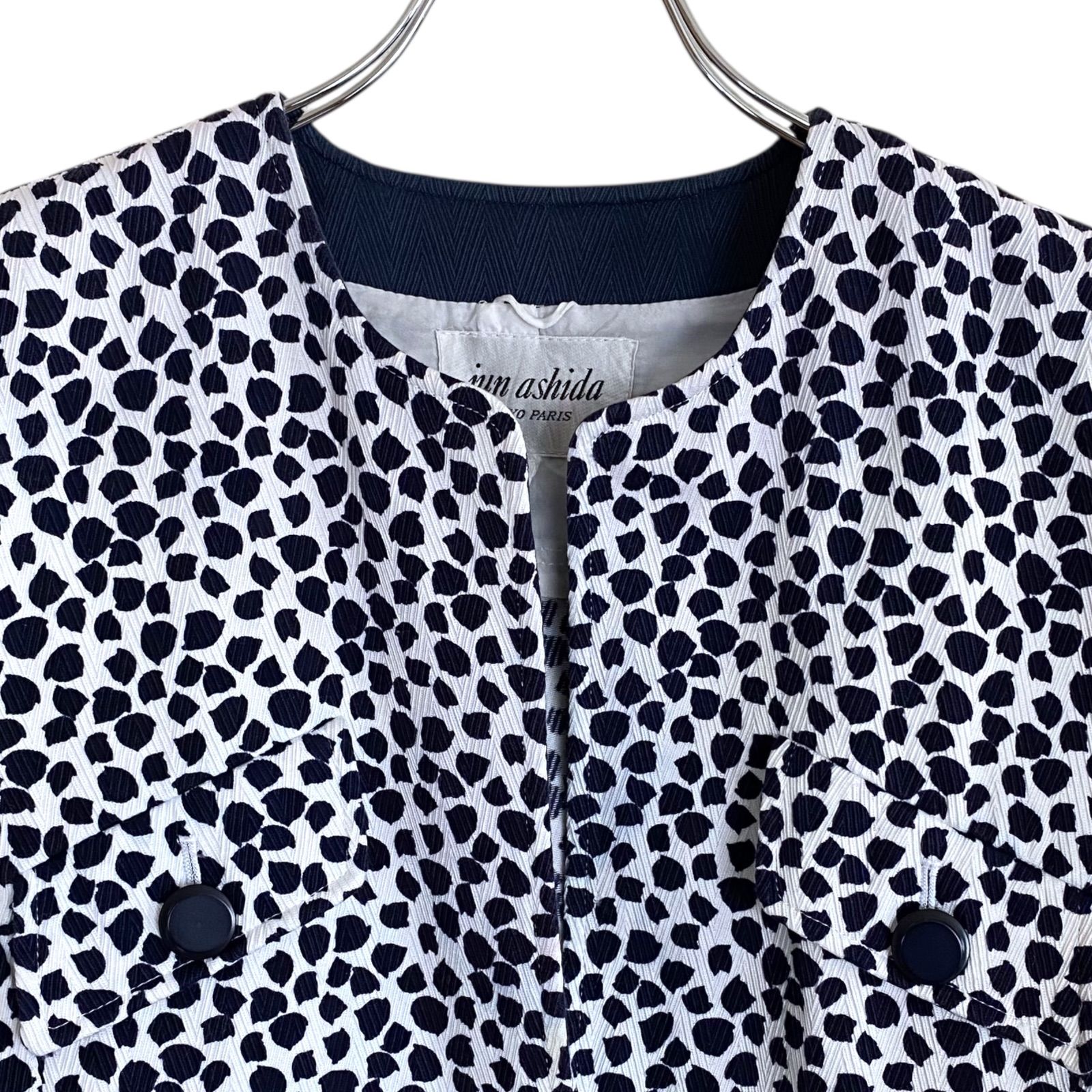 jun ashida ジュンアシダ ネイビー×ホワイト レディース アウター