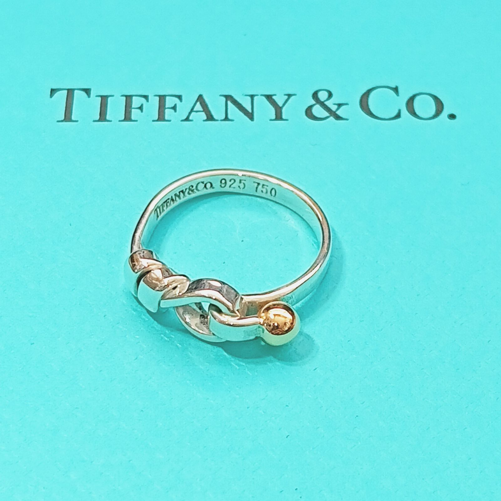 仕上げ ティファニー Tiffanyリング フック＆アイ SV 925 750 約9号 変色予防処理＆殺菌済