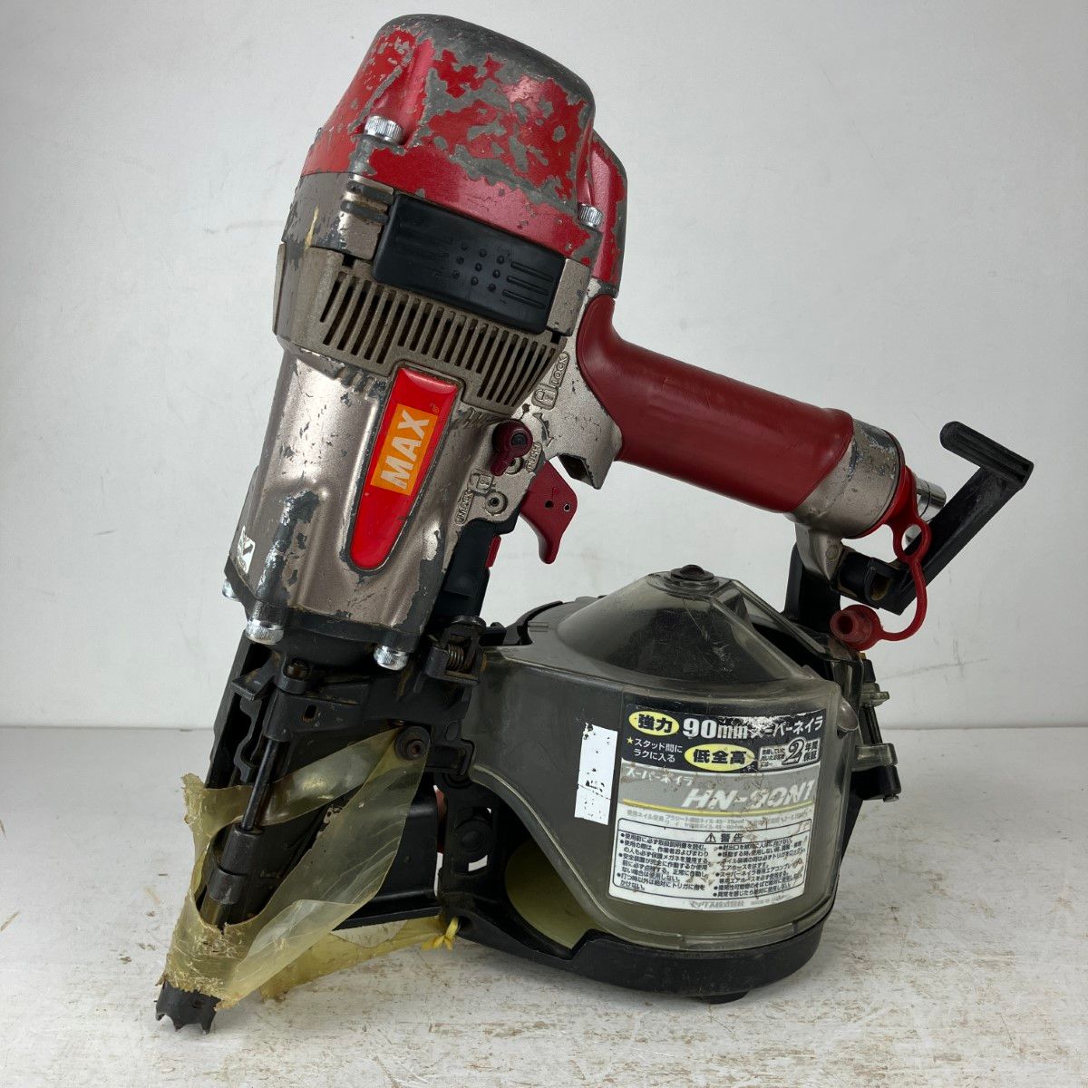 ЗЗMAX マックス 90mm 高圧 エア釘打機 スーパーネイラ HN-90N1 レッド