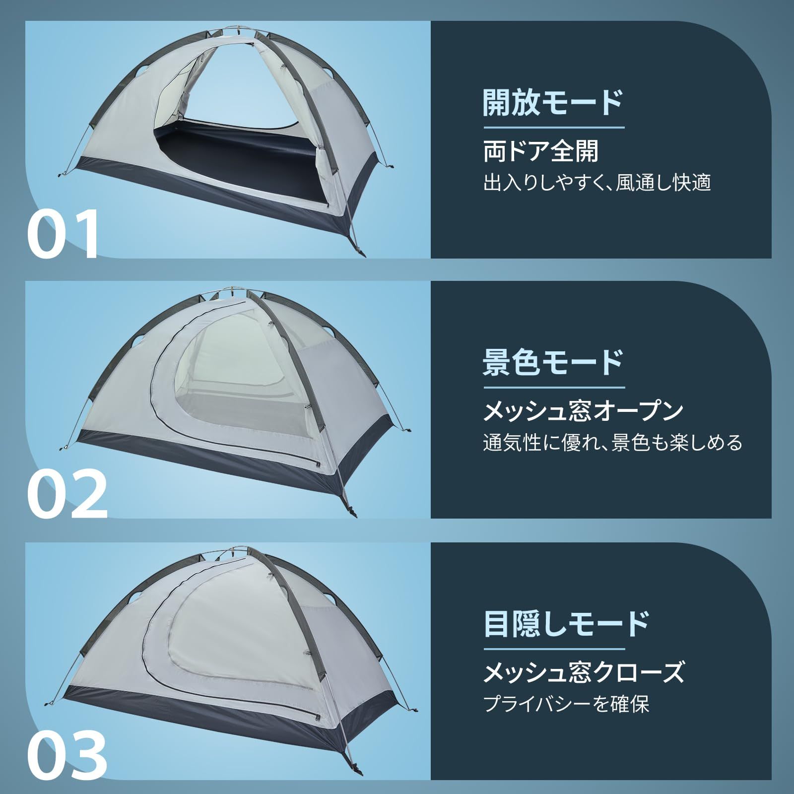 新品 GEERTOP テント 2人用 ソロテント 軽量 4シーズン 二重構造 耐