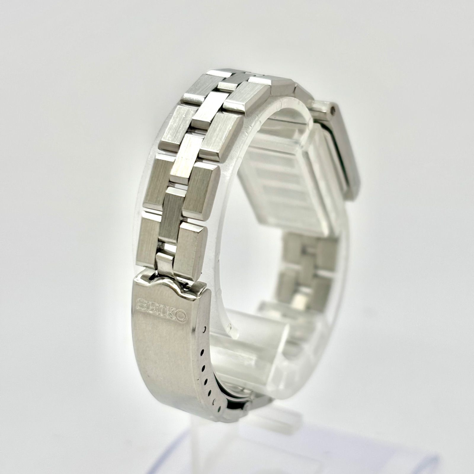 【稼働】SEIKO メンズ 腕時計 スクエア シルバー 新品電池 新品ベルト MORELLATO（モレラート） セイコー ドルチェ スクエアケース 用 SEIKO