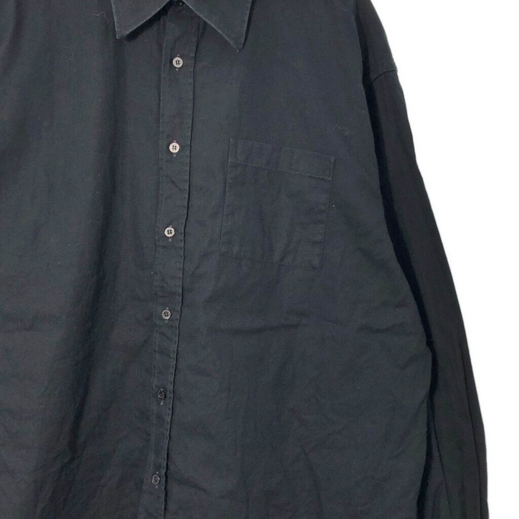 イタリア製 GUCCI グッチ 長袖シャツ 無地 ブラック(メンズ 46)中古