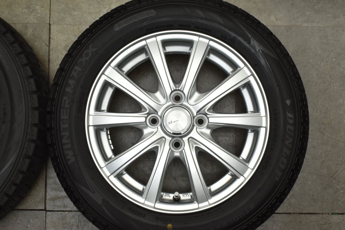 バリ溝 2024年製】AZ sports 14in 4.5J +45 PCD100 ダンロップ