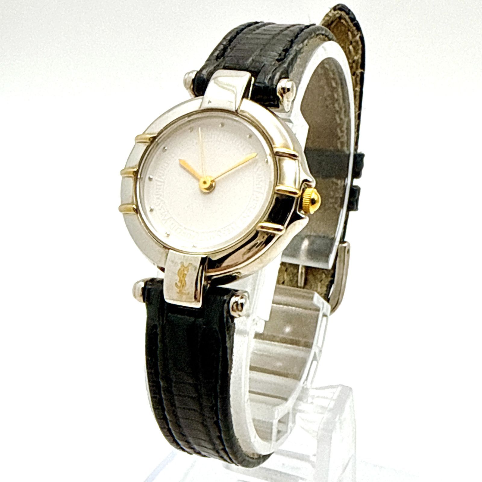 イヴサンローラン YSL コンビベルト ラウンド クォーツ 腕時計 レディース イヴサンローラン YSL コンビベルト ラウンド クォーツ 腕時計