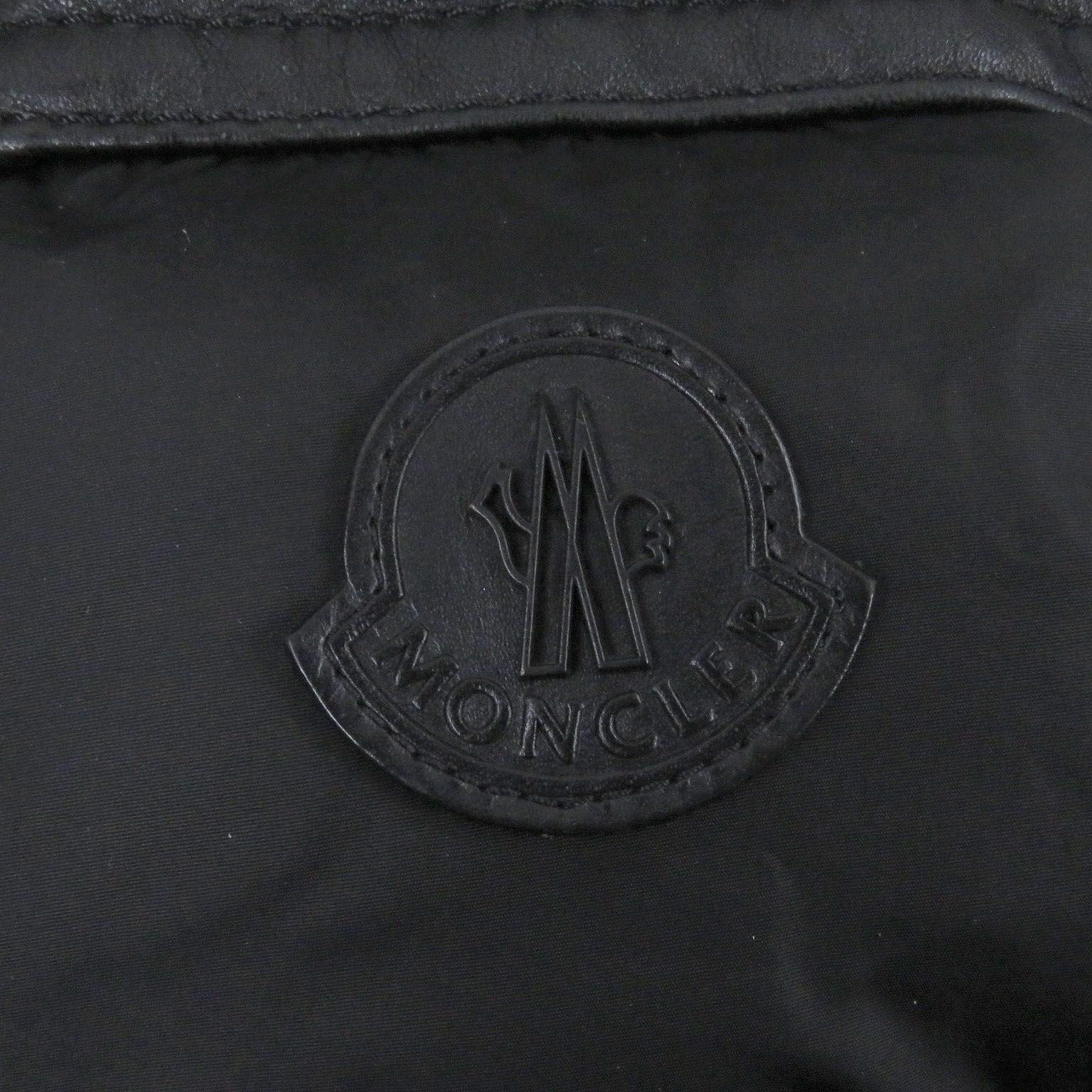 美品□MONCLER モンクレール MILLAIS GILET ラムレザー ムートン使い
