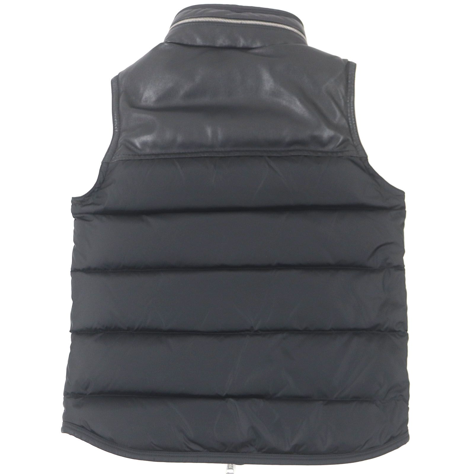 美品□MONCLER モンクレール MILLAIS GILET ラムレザー ムートン使い