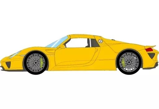 ミニカー 1 43 Porsche 918 Spyder 2011 シグナルイエロー アイドロン コレクション EM 568 D