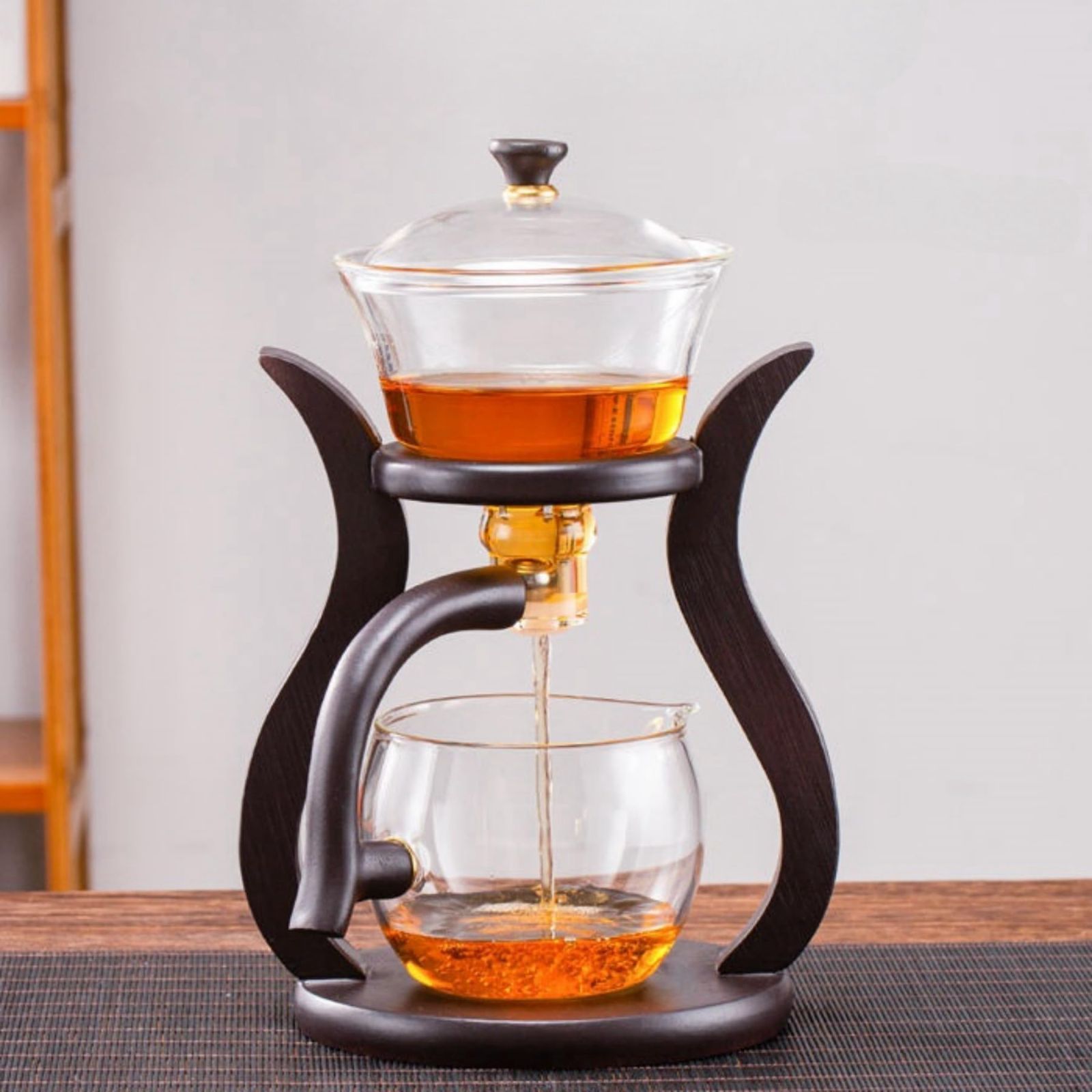 ティーポット ガラス 耐熱 湯呑み 茶こし 半自動ティーセット 茶器