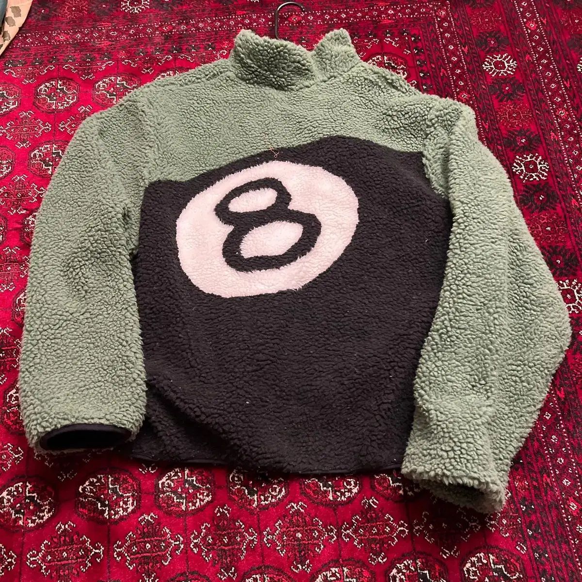 STUSSY 8ボール シェルパ ジャケット グリーン