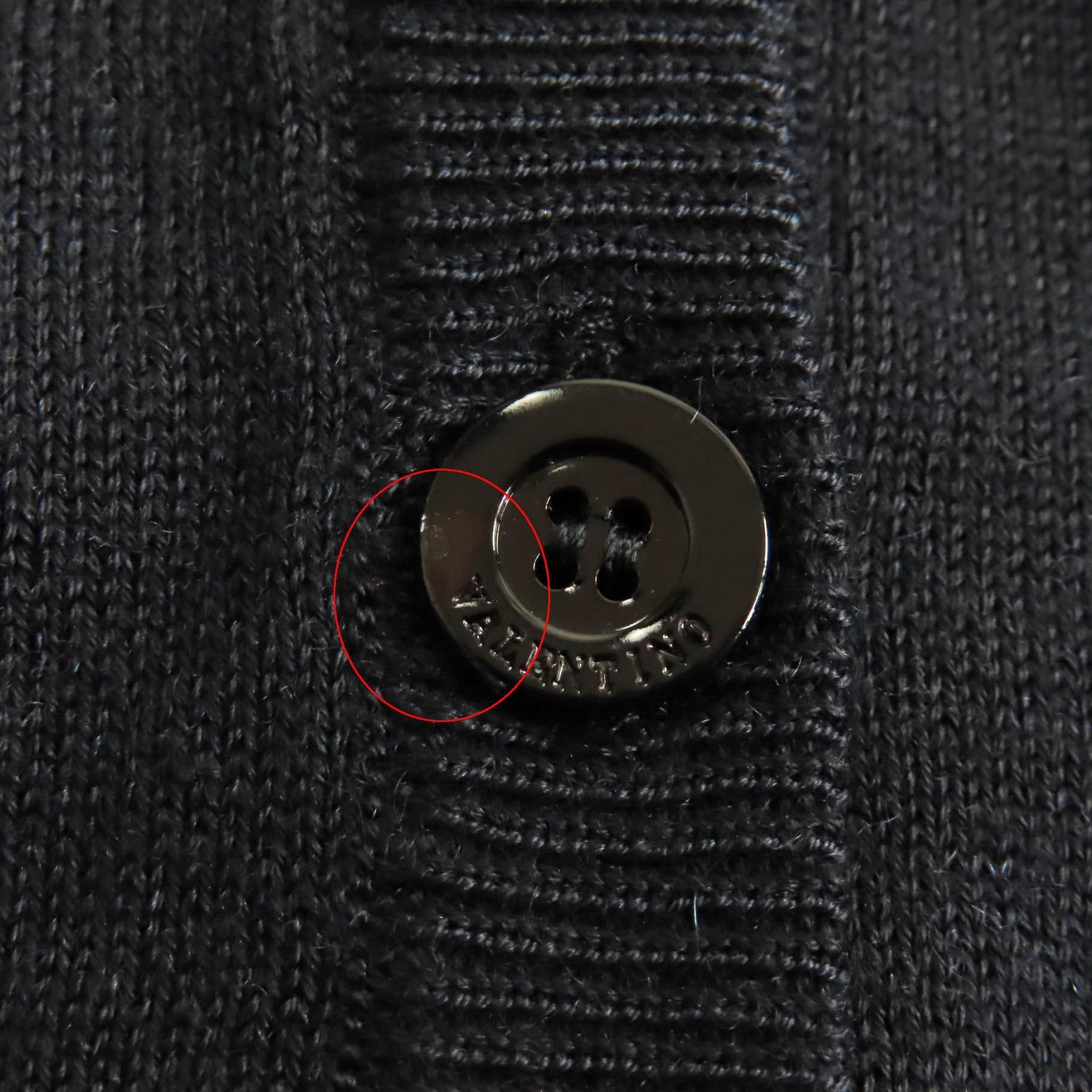 美品☆VALENTINO ヴァレンティノ カシミヤ シルク混 ロゴボタン付