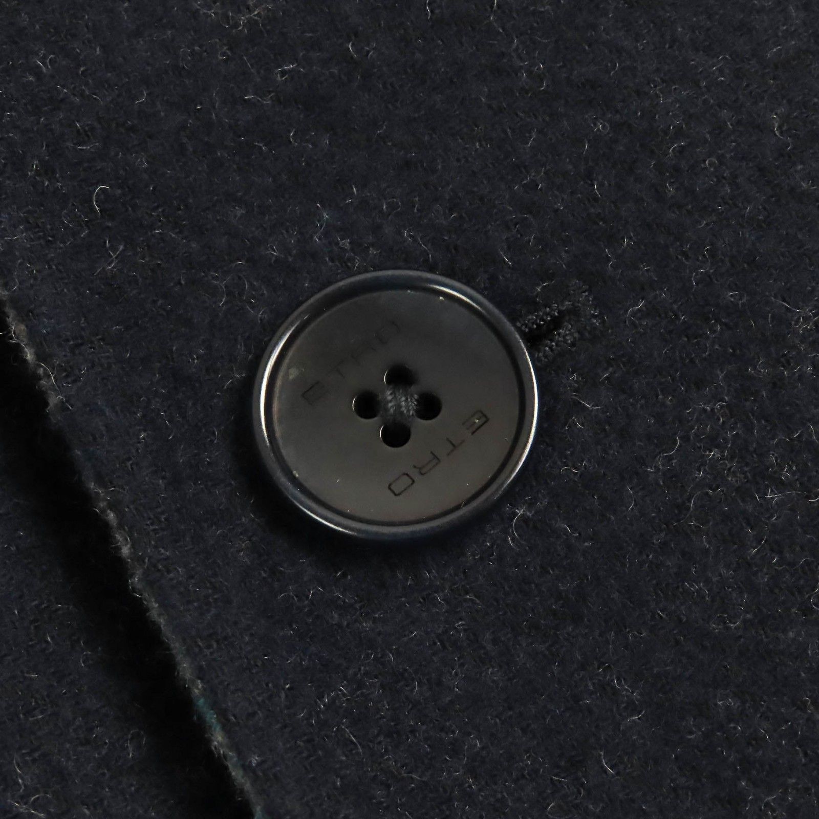 美品△ETRO エトロ 22AW ウール100％ ロゴボタン 無地 総柄デザイン