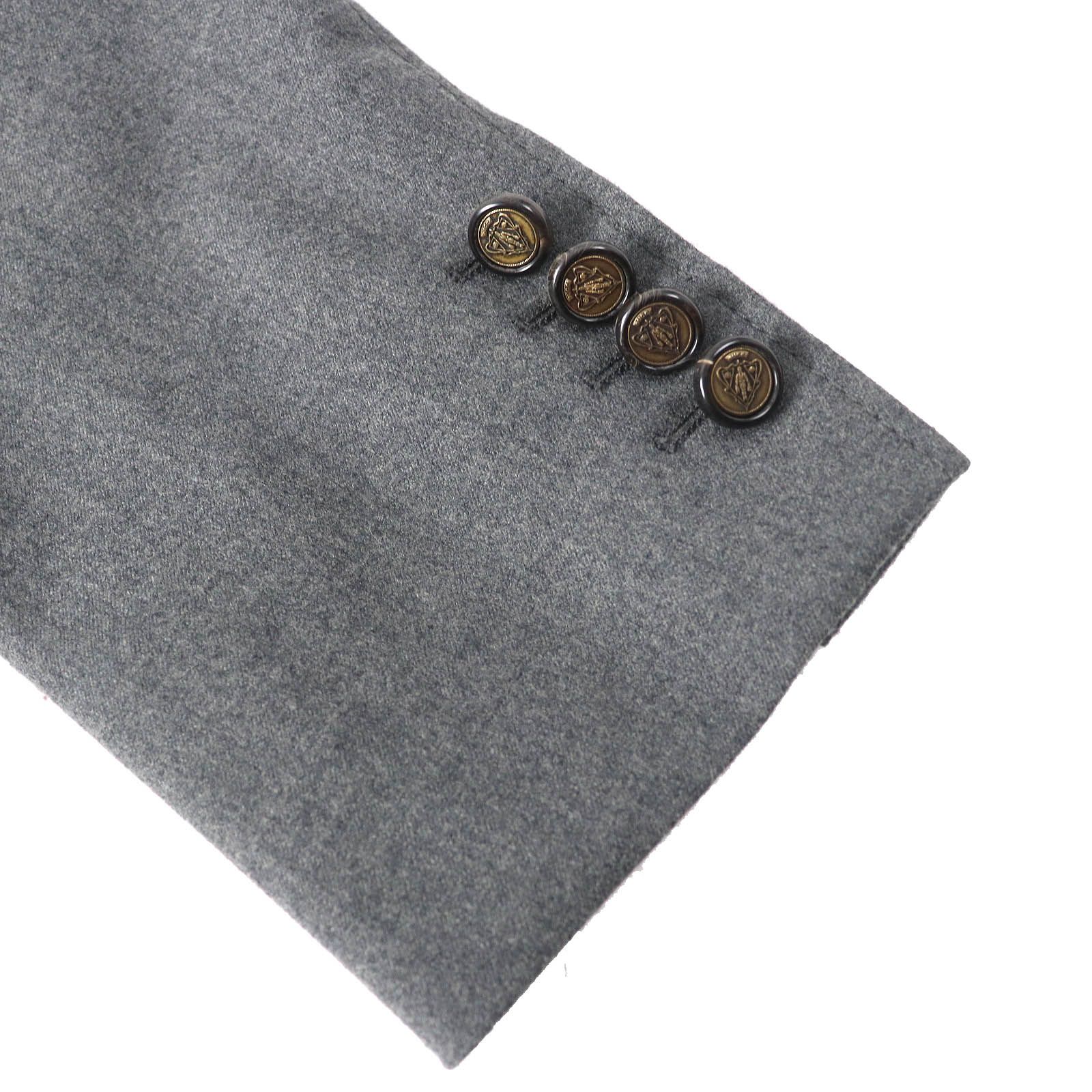 極美品△GUCCI グッチ ウール 裏地ロゴ総柄 クレストボタン シングル