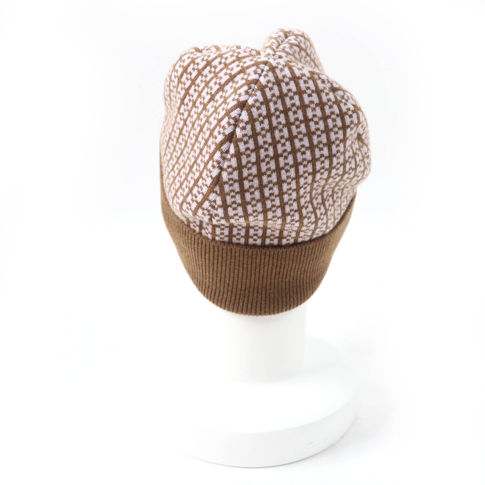 極美品☆HERMES エルメス カシミヤ100％ Hロゴ ニットキャップ ニット