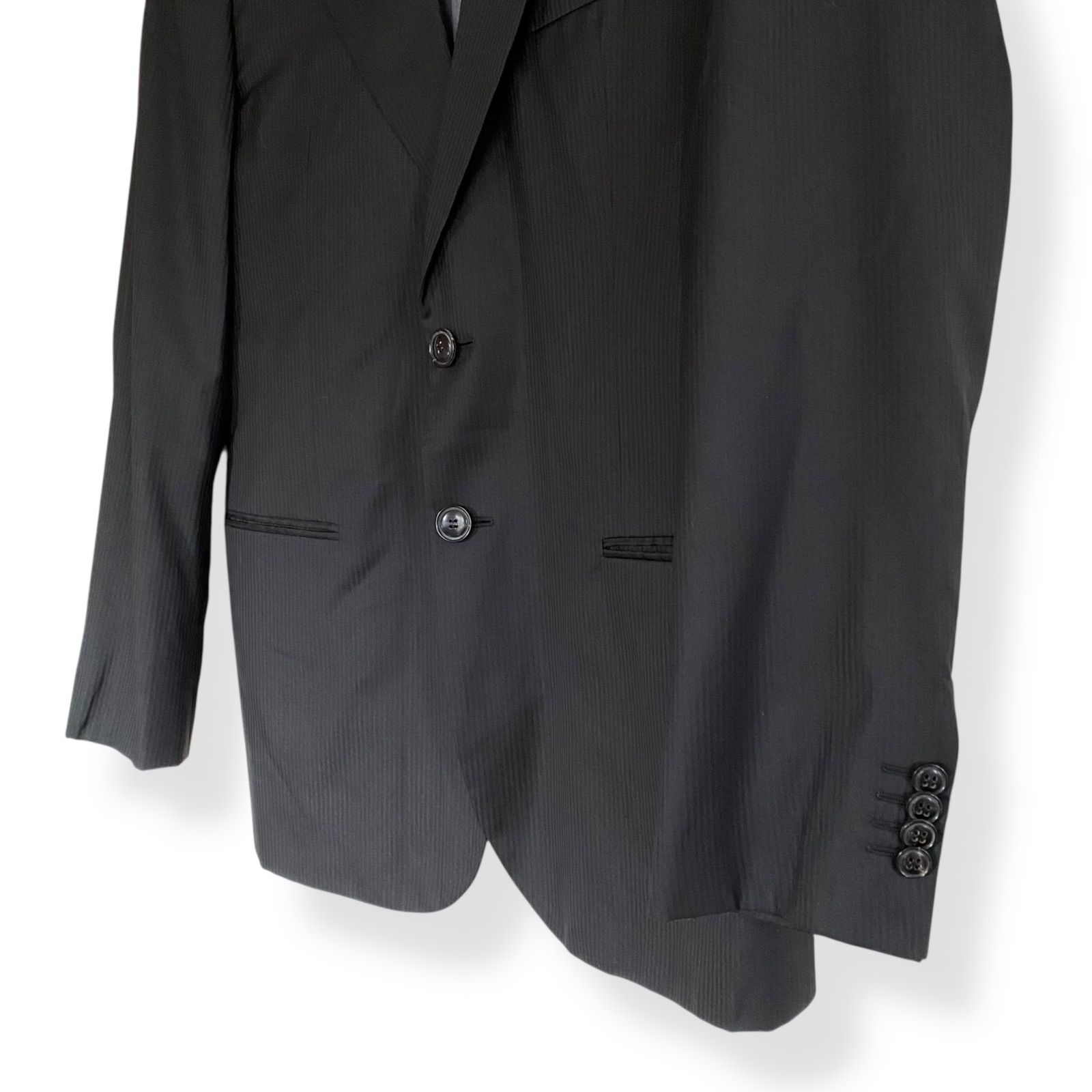 【美品カシミヤ】　ジョルジオアルマーニ　テーラードジャケット ブラック　XL 美品 カシミヤ100】ジョルジオアルマーニ テーラードジャケット 黒タグ