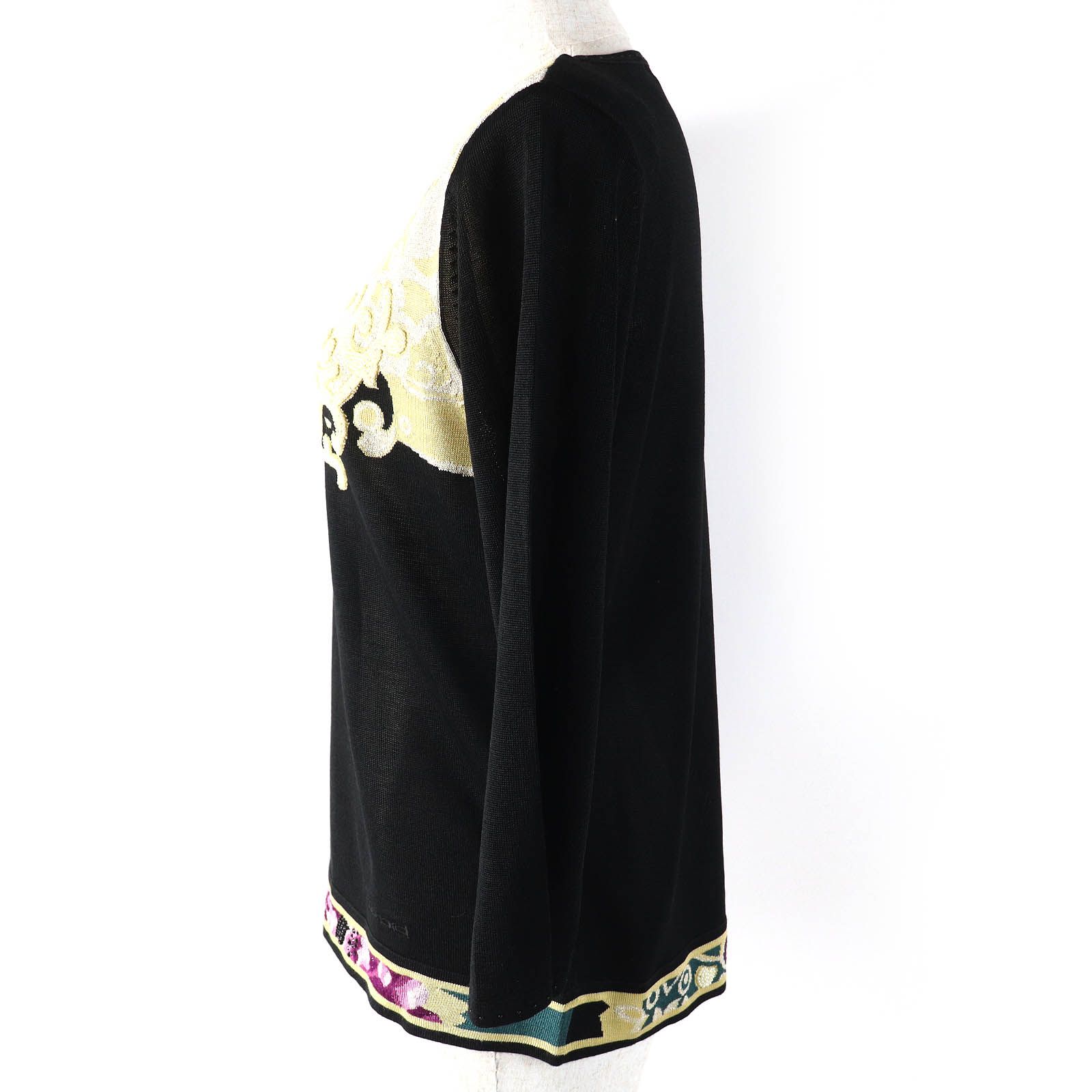 極美品△LEONARD FASHION レオナール ファッション シルク混 ライン