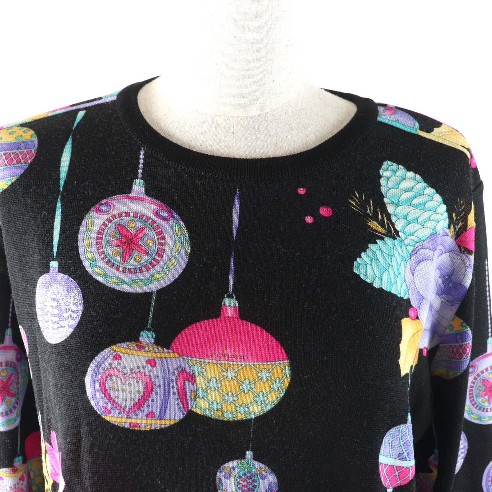 美品☆LEONARD SPORT レオナールスポーツ ウール100％ 花柄 ロゴ刺繍