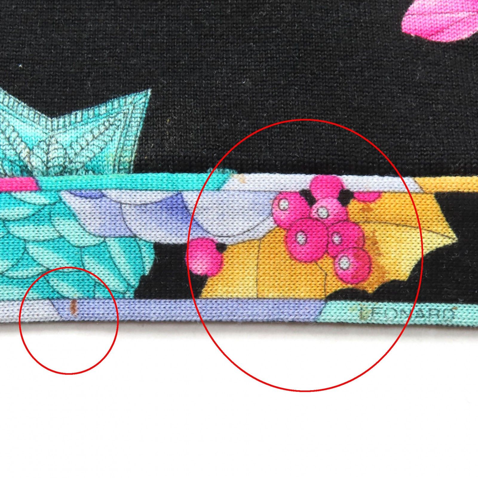 美品☆LEONARD SPORT レオナールスポーツ ウール100％ 花柄 ロゴ刺繍