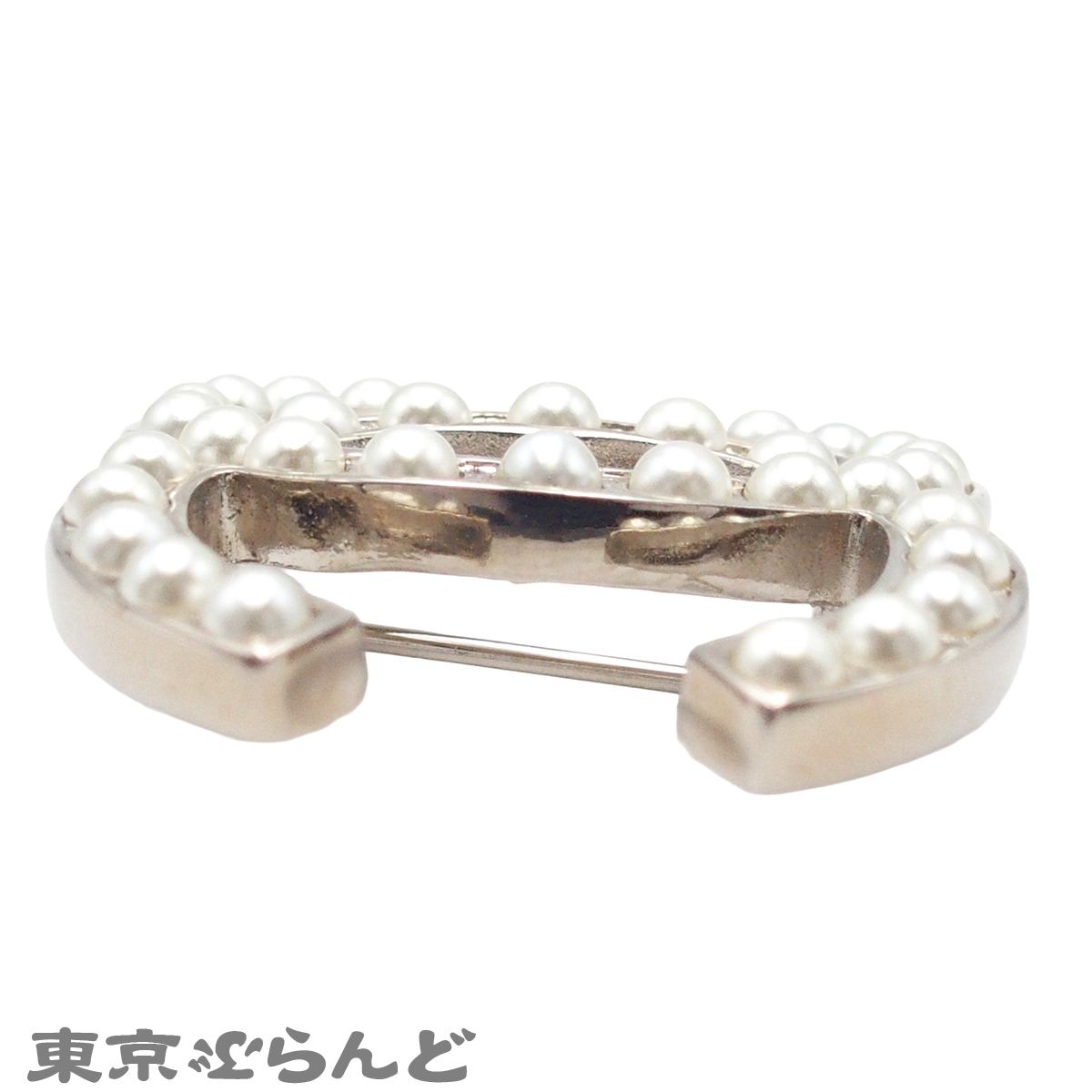 シャネル CHANEL ブローチ シルバー メタル ココマーク フェイクパール