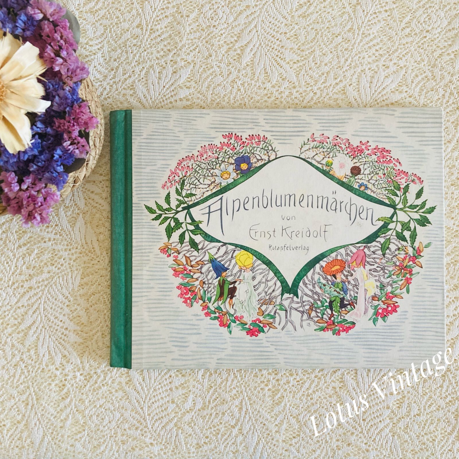 アルプスの花物語』 ドイツ語絵本 やわらかな色彩の美しい挿絵 洋書