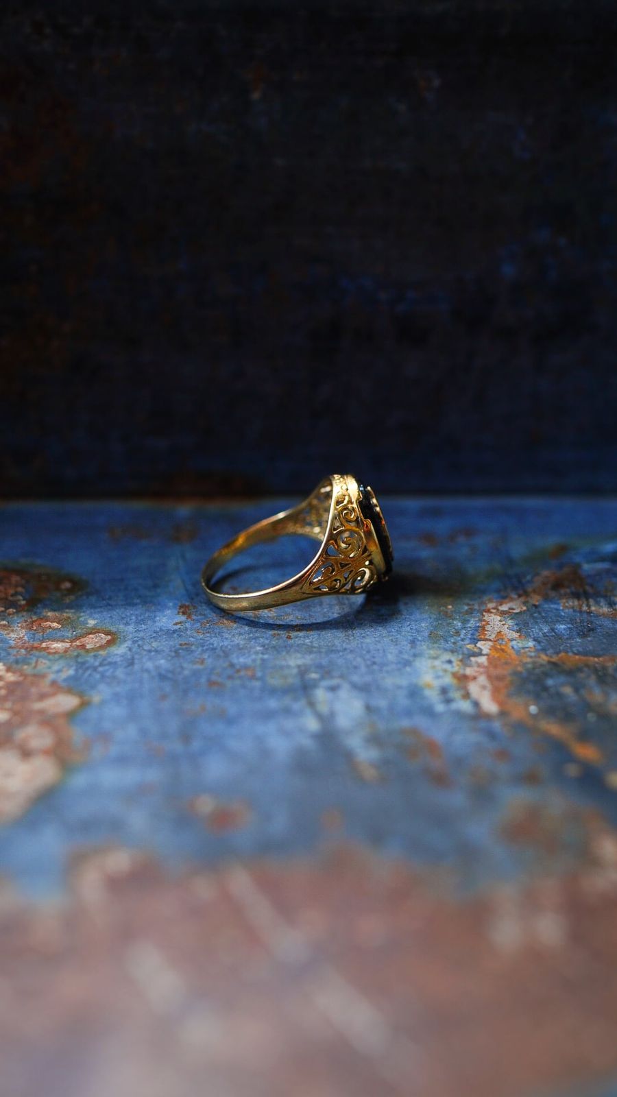 1990-2000s】U.K. VINTAGE 9ct イエロー ゴールド シグネット リング