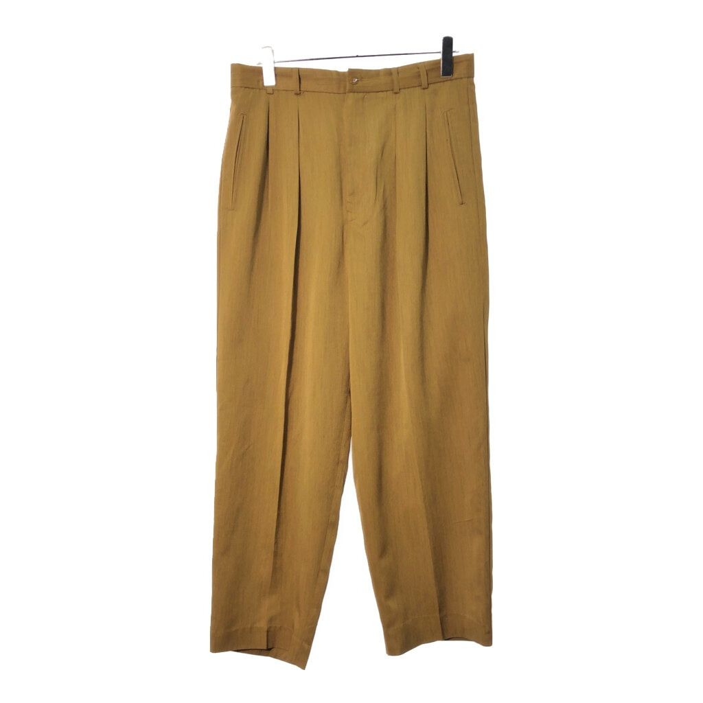 POLICY STUDIO 2タック スラックスパンツ ブラウン(メンズ W34)中古