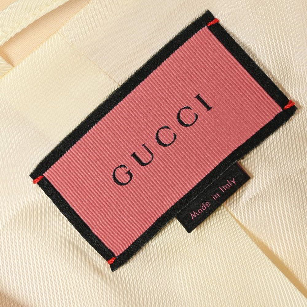 GUCCI 604662 パイピング シルク混 2B テーラード ジャケット GGボタン