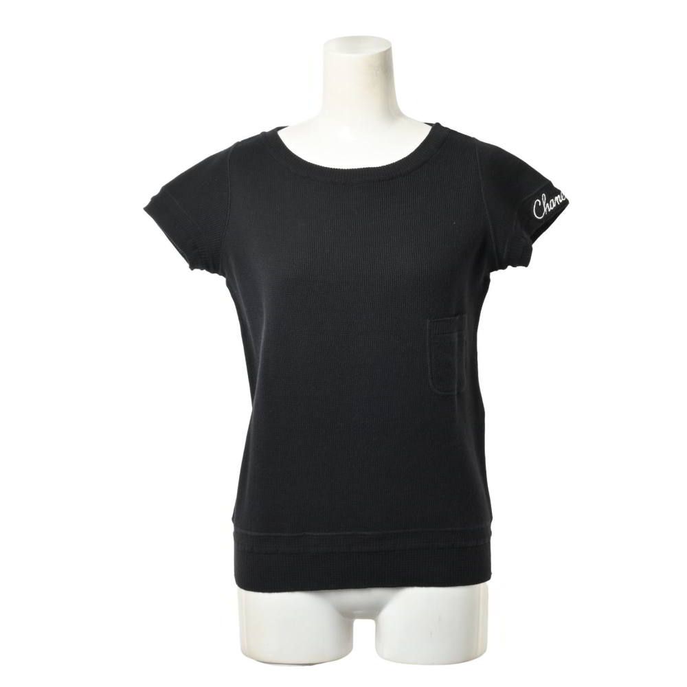 CHANEL ロゴワッペン コットン カットソー Tシャツ
