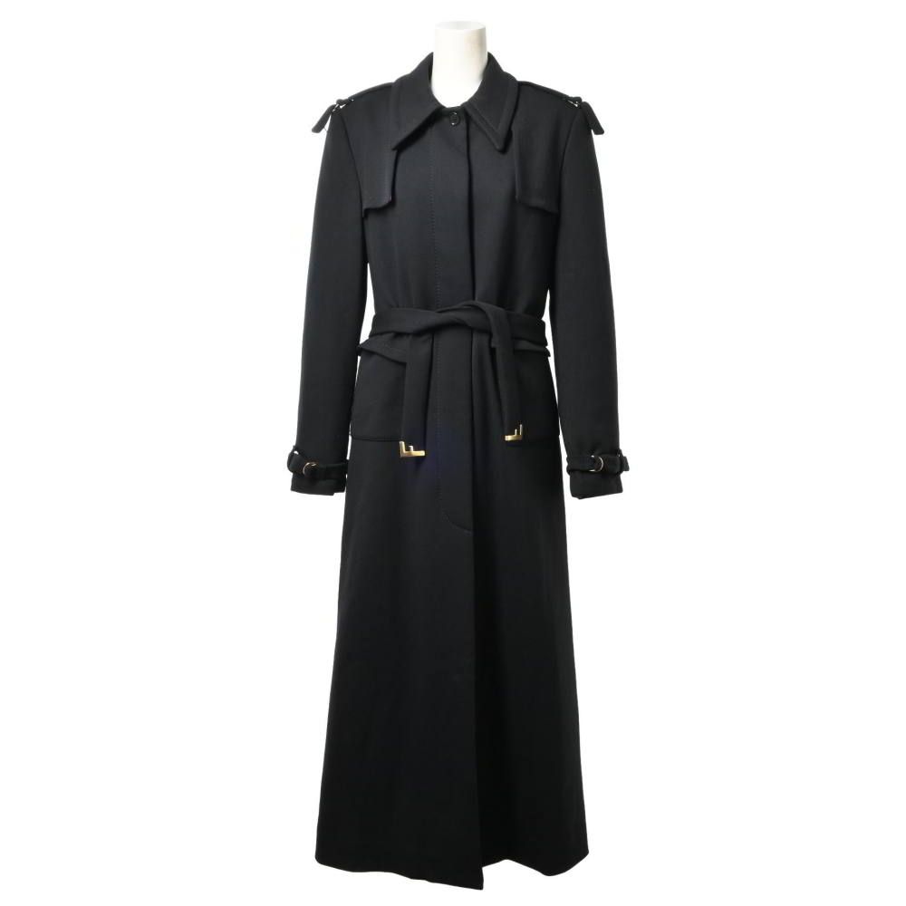 あ*ー様 FENDI◇ヴィンテージ 上質ウールエレガントデザインコートベルト付 あ*ー様 FENDI◇ヴィンテージ 上質ウールエレガントデザインコートベルト付