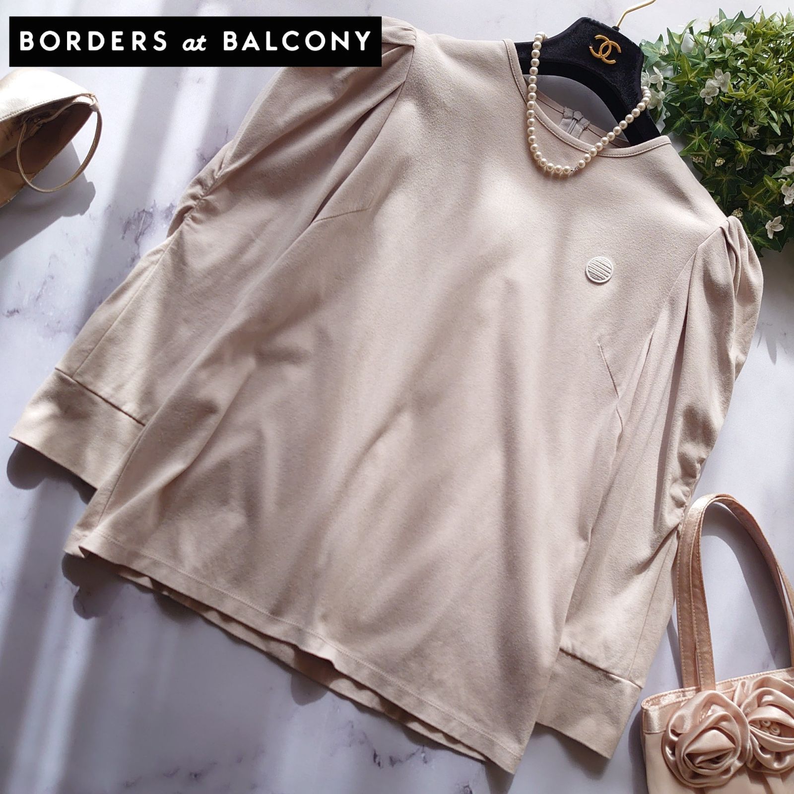 BORDERS at BALCONY GRACE SHOULDER TEE 新品 【公式通販】