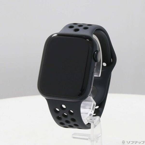 〔 品〕 Apple Watch Series 7 Nike GPS 45 mm ミッドナイトアルミニウムケース アンスラサイト ブラックNIKEスポーツバンド 276