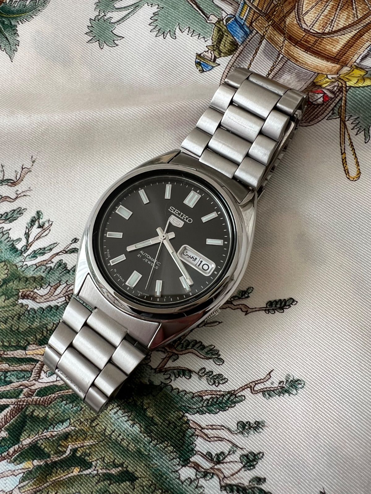 ア*ラ様 SEIKO 自動巻き腕時計 セイコー5 裏スケルトン 7S26-048 美品 セイコー 5 自動巻き 裏スケ スケルトン シルバー 7S26-0480