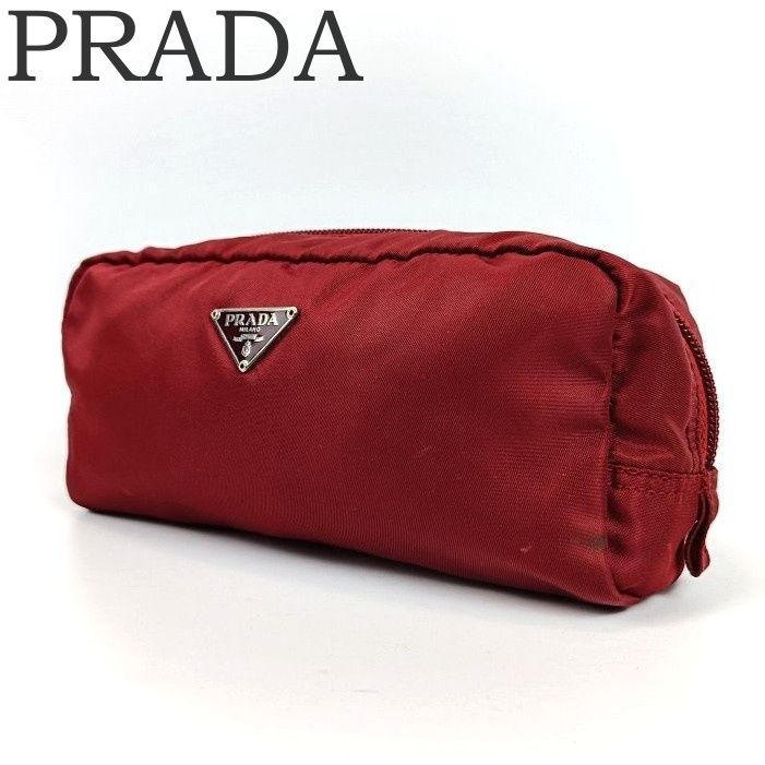 PRADA プラダ 化粧ポーチ ナイロン ファスナー開閉 コスメ ポーチ 三角