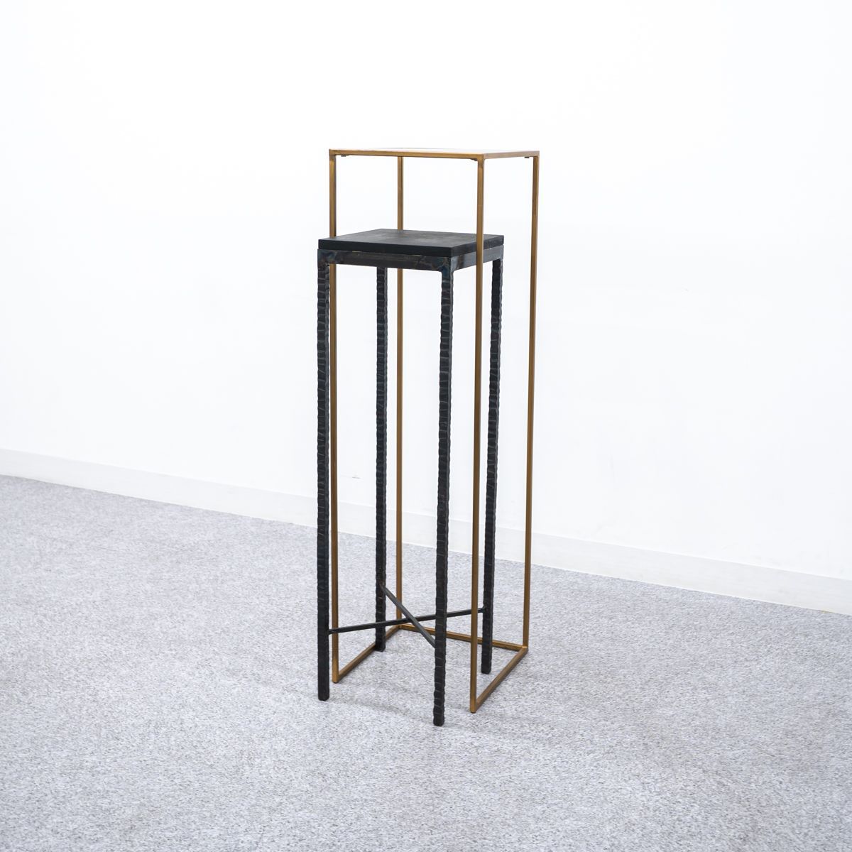 品 コンソール サイド テーブル プランター フラワー スタンド アイアン ゴールド ブラック